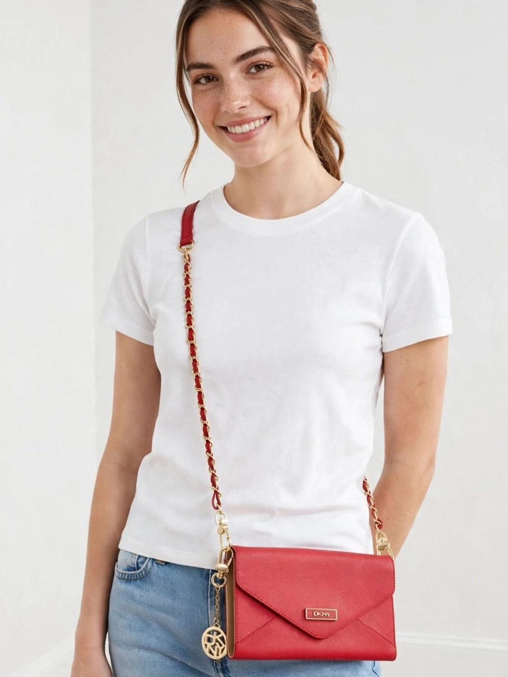 DKNY Red Envelope Crossbody Bag